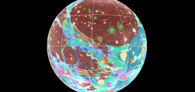 أول خريطة جيولوجية كاملة لغانيميد أكبر أقمار المشتري